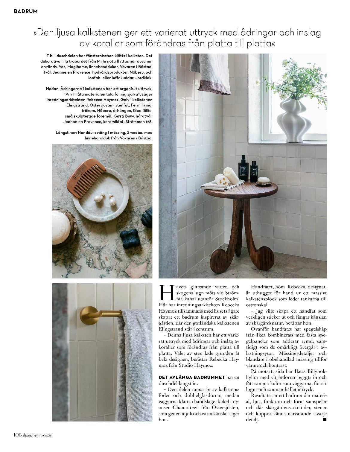 Styling badrumsreportage för Sköna hem
