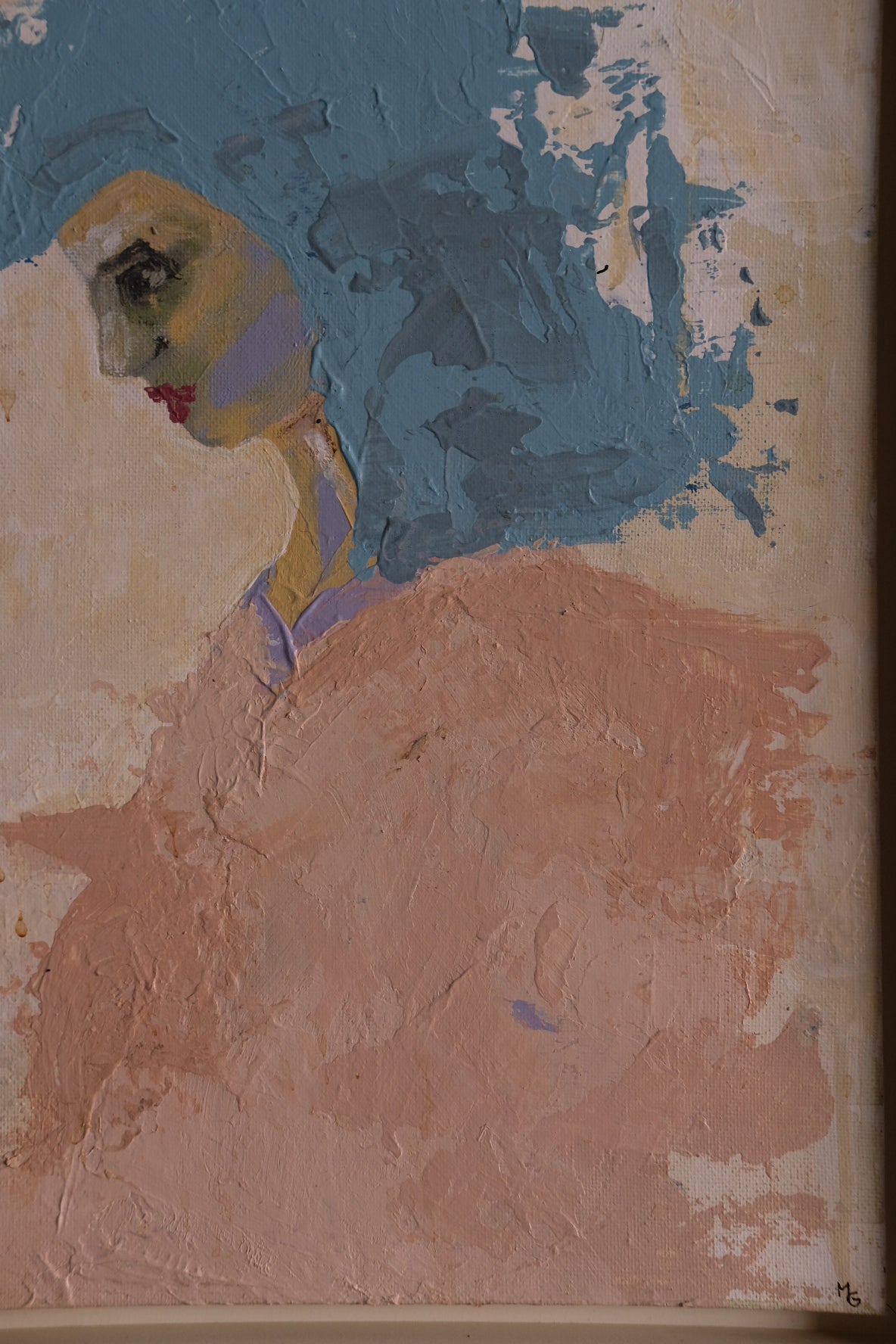 Strong but fragile, framed original oil painting