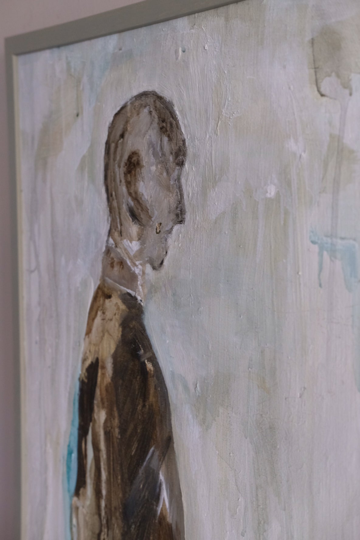 Old man, framed original oil painting