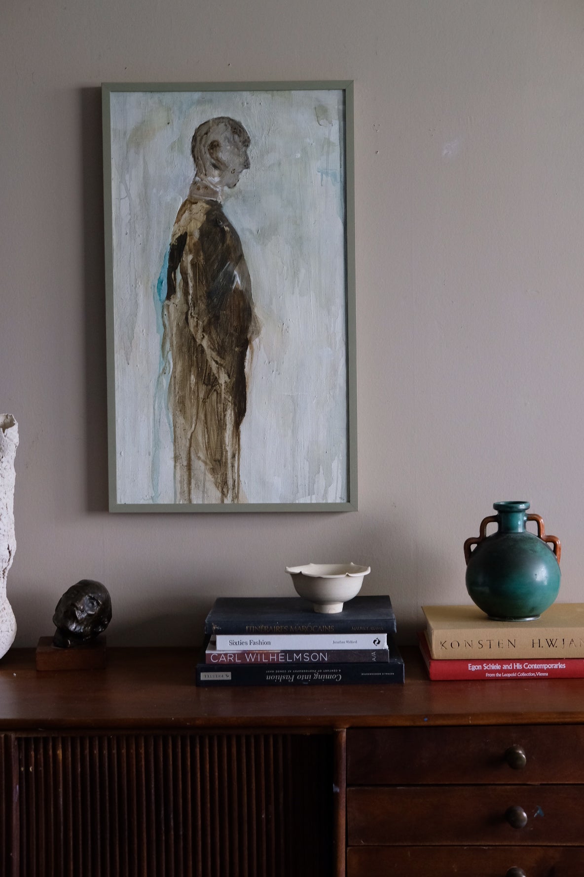 Old man, framed original oil painting