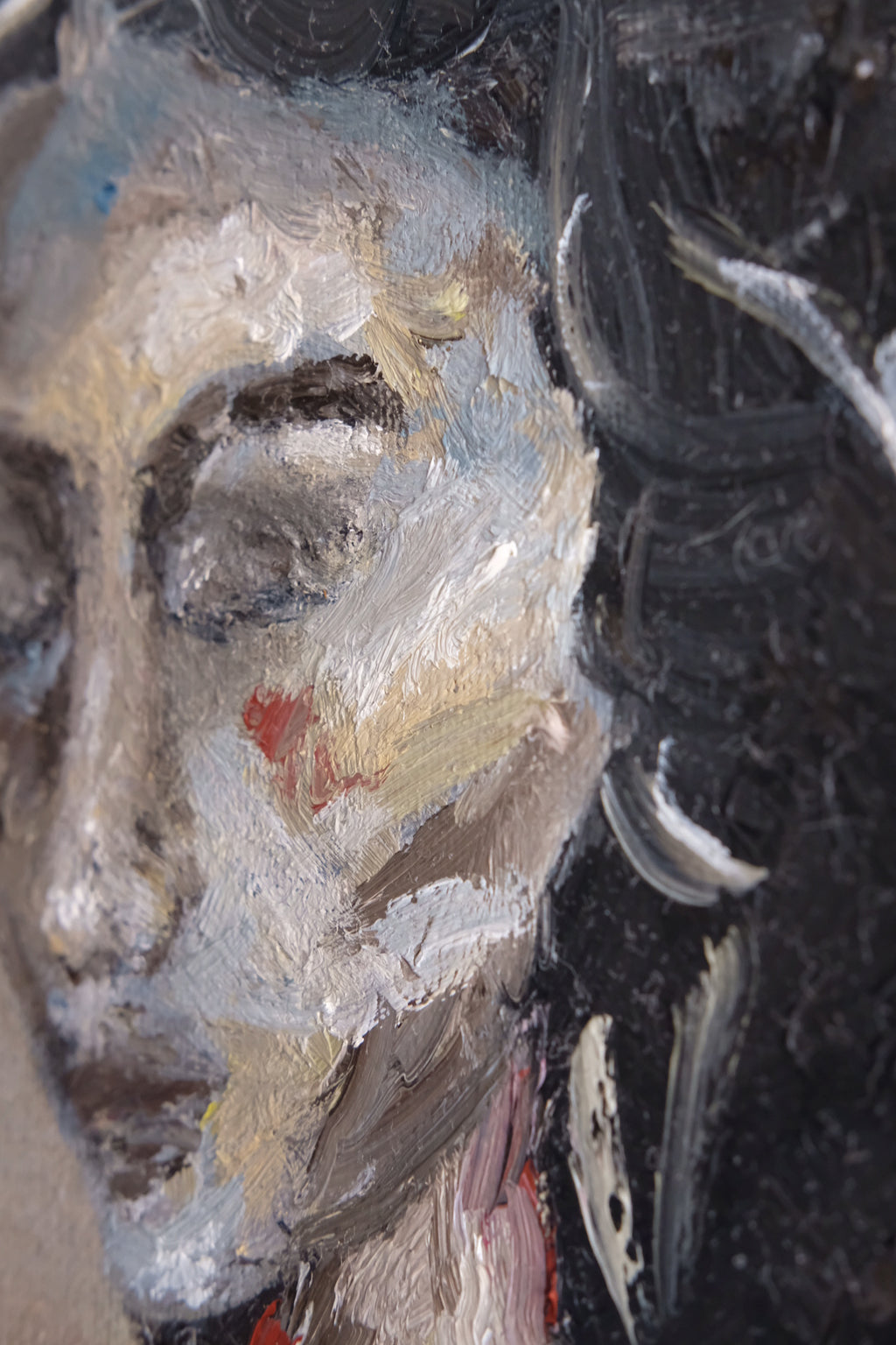 Woman in Purple, Original oil painting,
