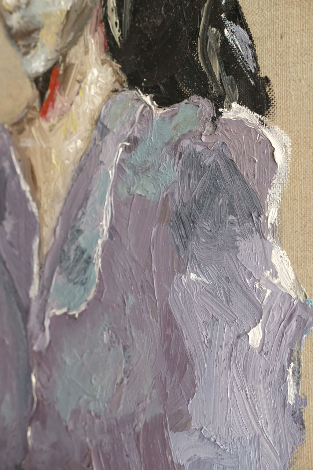 Woman in Purple, Original oil painting,
