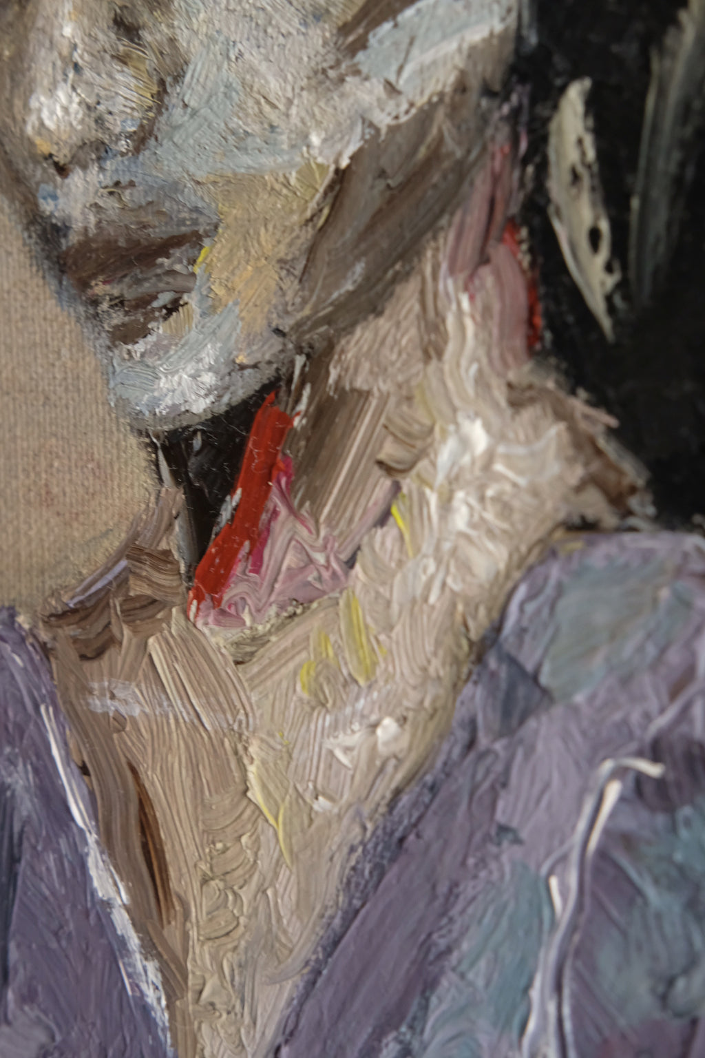 Woman in Purple, Original oil painting,