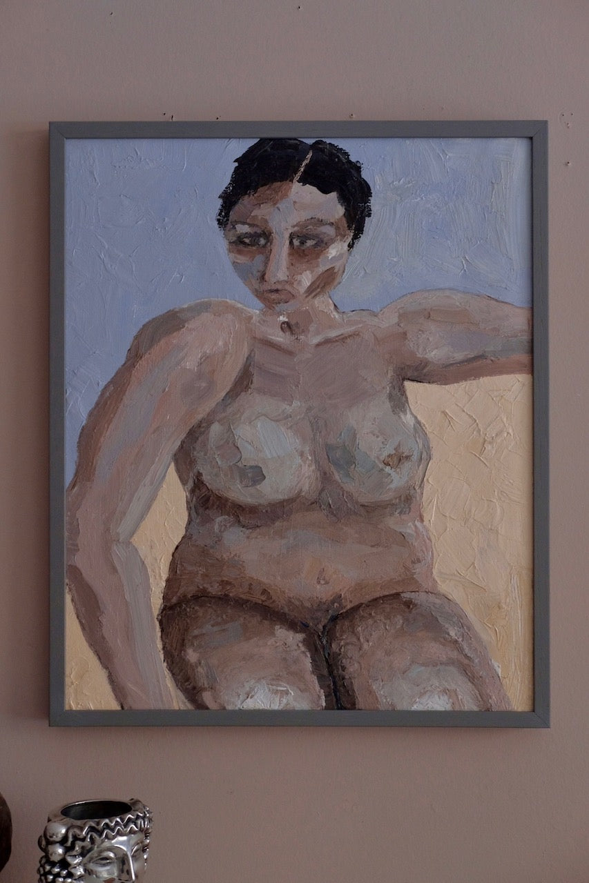 Joan, framed original oil painting