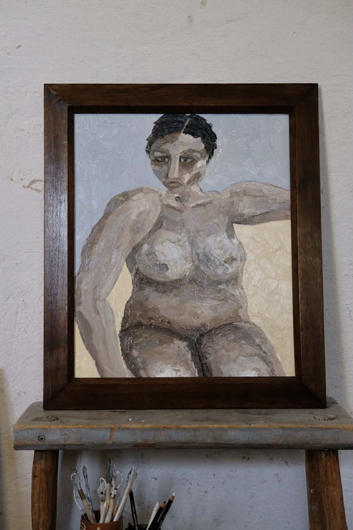 Joan, framed original oil painting