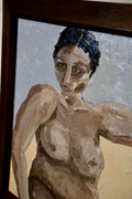 Joan, framed original oil painting