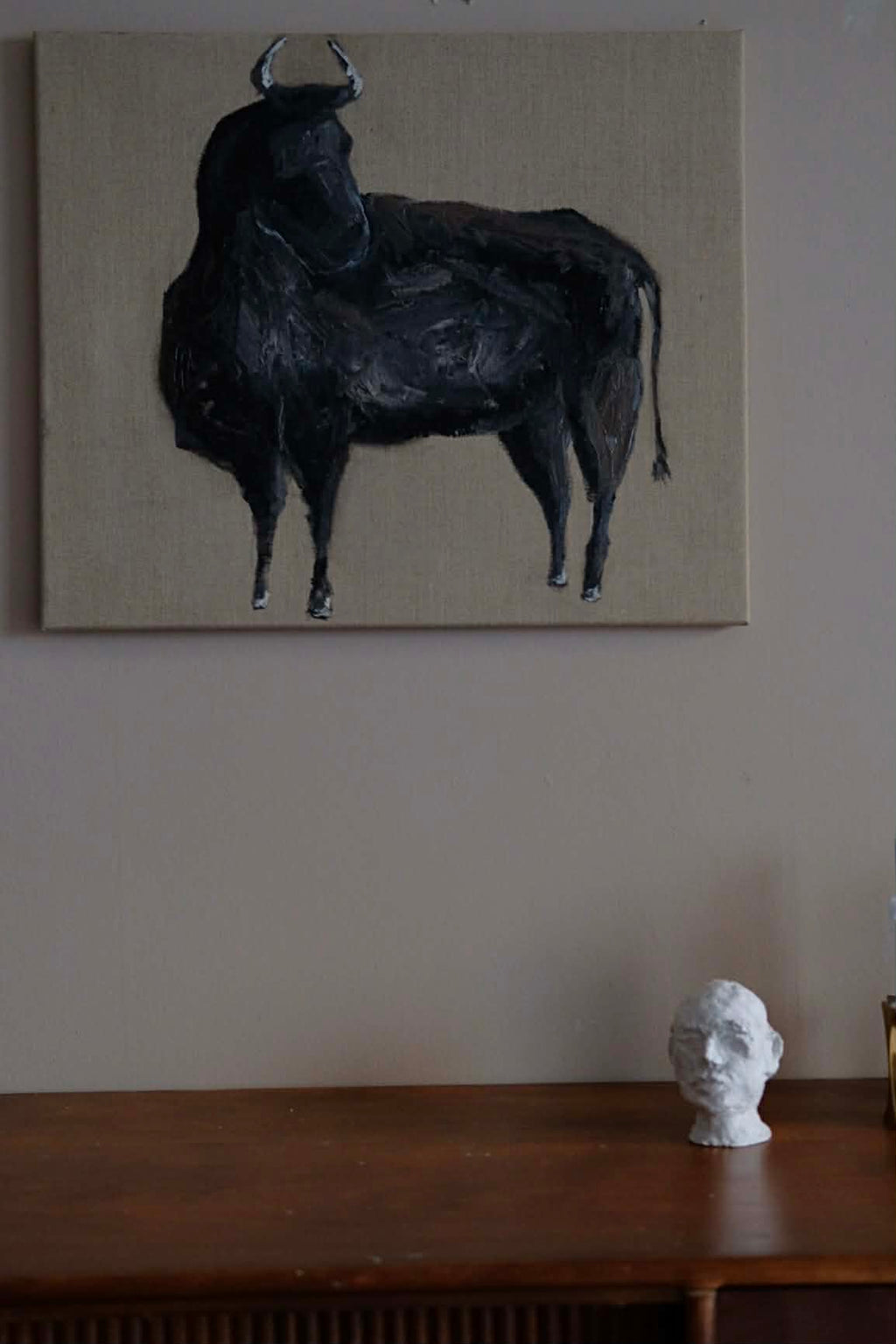 Bull, original oil painting.